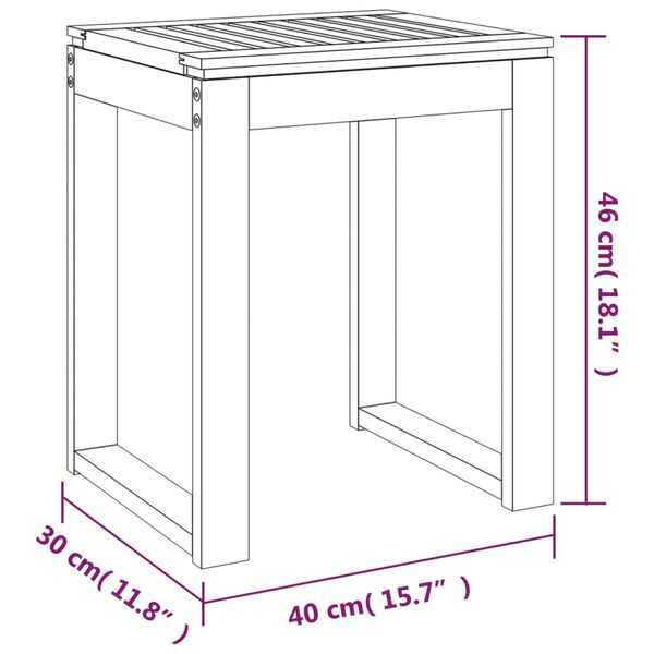 vidaXL Bathroom Stool 40x30x46 cm Solid Wood Walnut