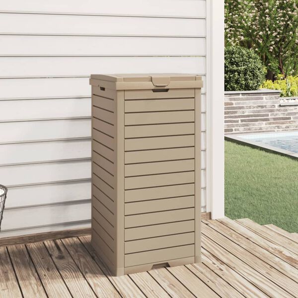 vidaXL Outdoor Garbage Bin Light Brown 41x41x86 cm Polypropylene