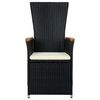 vidaXL 9 Piece Outdoor Dining Set with Cushions Poly Rattan Black