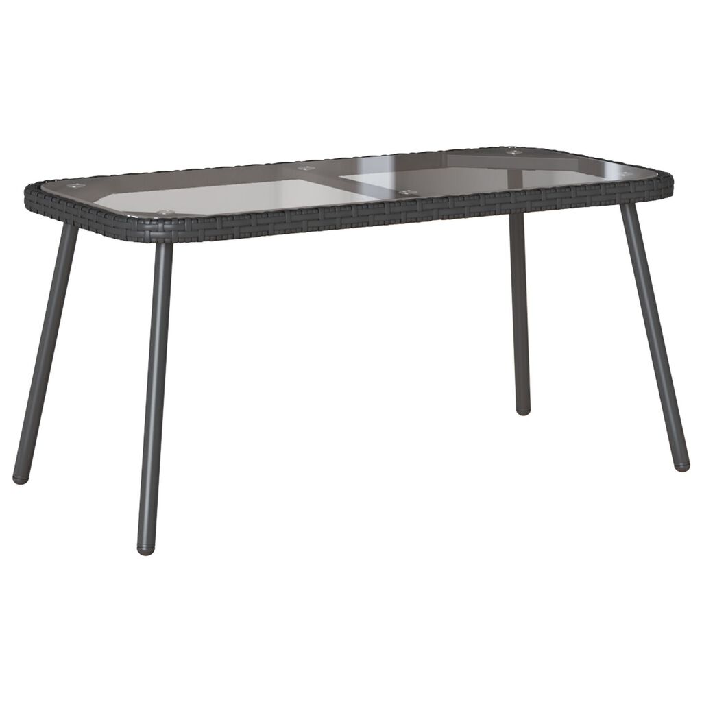 vidaXL Coffee Table Black 90x45x42 cm Poly Rattan
