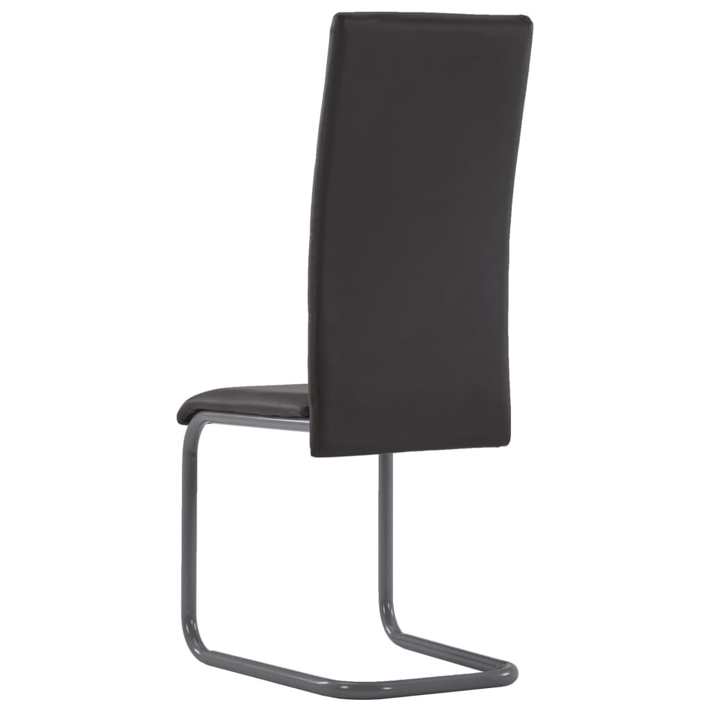 vidaXL Cantilever Dining Chairs 4 pcs Brown Faux Leather