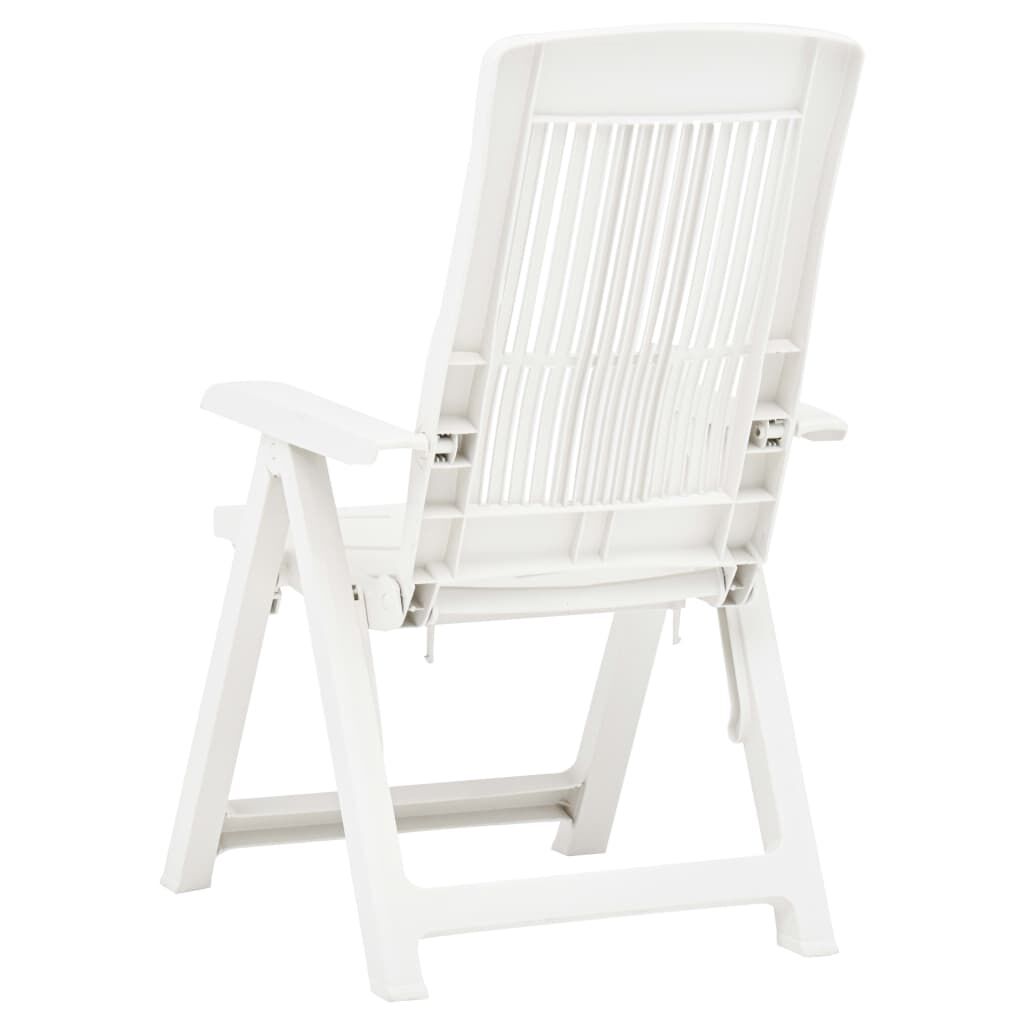 vidaXL Garden Reclining Chairs 2 pcs Plastic White