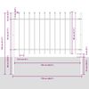 vidaXL Garden Fence 8 pcs Grey 13.6 x 0.8 m Powder-coated Steel