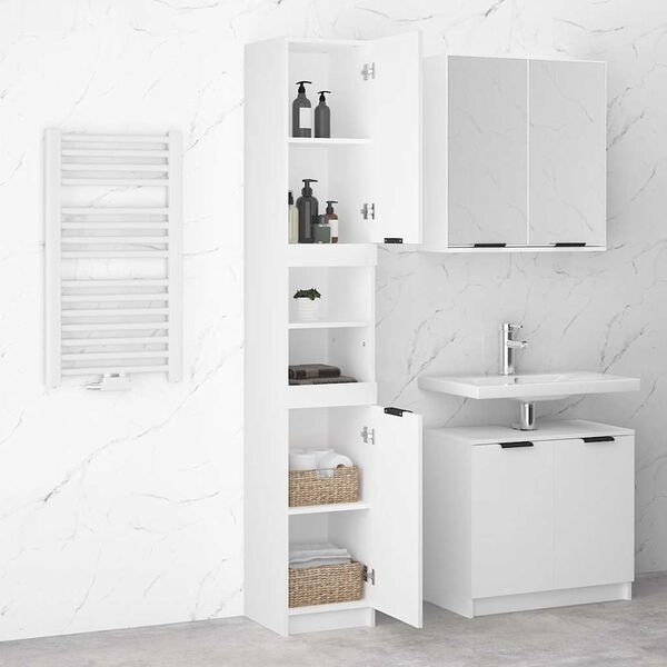 vidaXL Bathroom Cabinet White 32x34x188.5 cm Engineered Wood