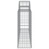 vidaXL Arched Gabion Baskets 10 pcs 200x30x80/100 cm Galvanised Iron