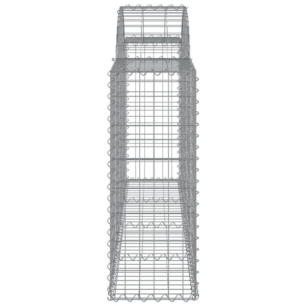 vidaXL Arched Gabion Baskets 10 pcs 200x30x80/100 cm Galvanised Iron