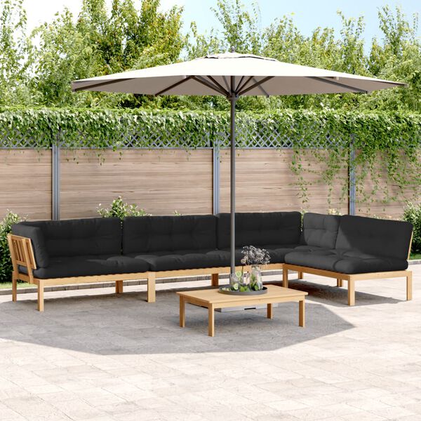vidaXL 5 Piece Garden Pallet Sofa Set with Cushions Solid Wood Acacia