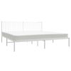 vidaXL Metal Bed Frame without Mattress with Headboard White 193x203cm