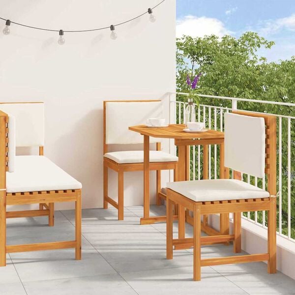 vidaXL Garden Bistro Set 4 pcs Brown Solid Acacia Wood