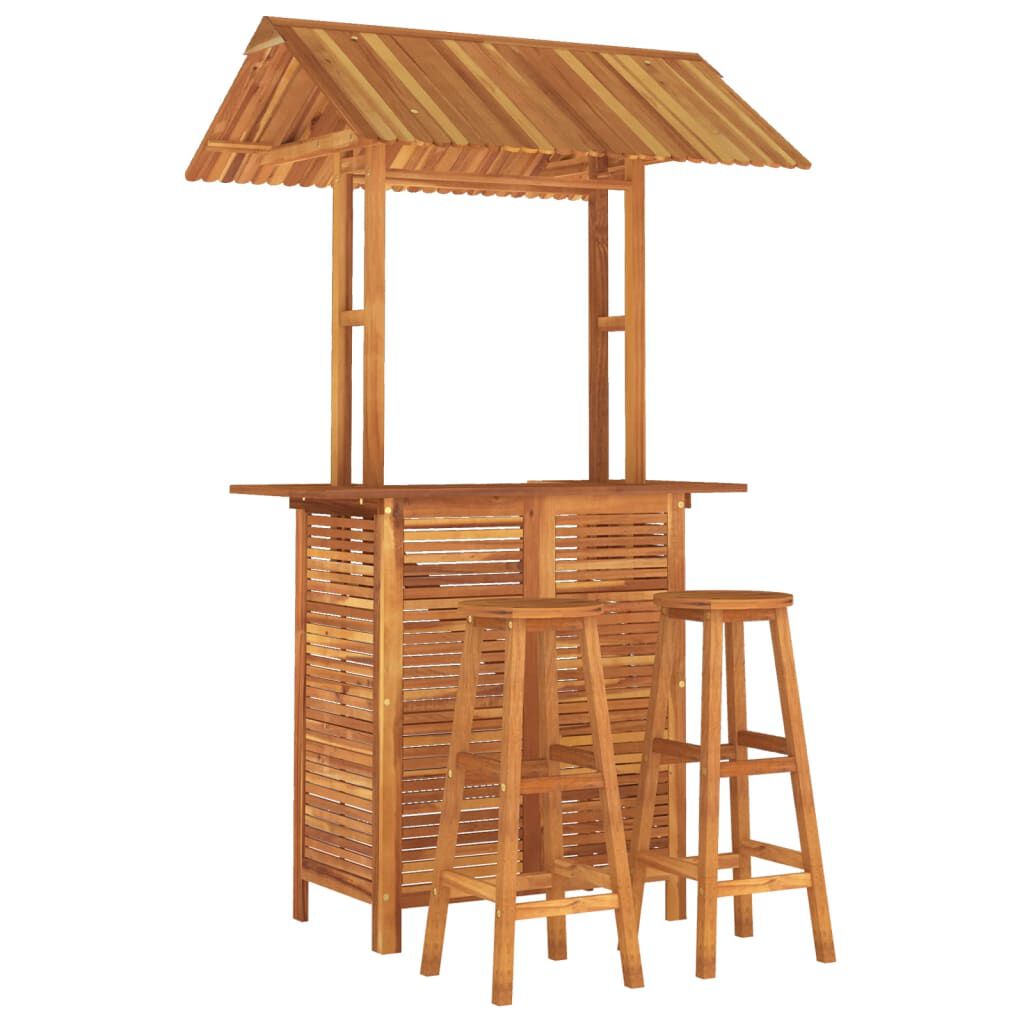 vidaXL 3 Piece Garden Bar Set Solid Wood Acacia