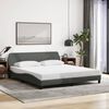 vidaXL Bed Frame "Dover" Dark Grey 152x203 cm Queen Fabric