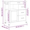 vidaXL Kitchen Trolley MONZA 84x40x90 cm Solid Wood Pine