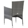 vidaXL 5 Piece Garden Dining Set with Cushions Poly Rattan Grey