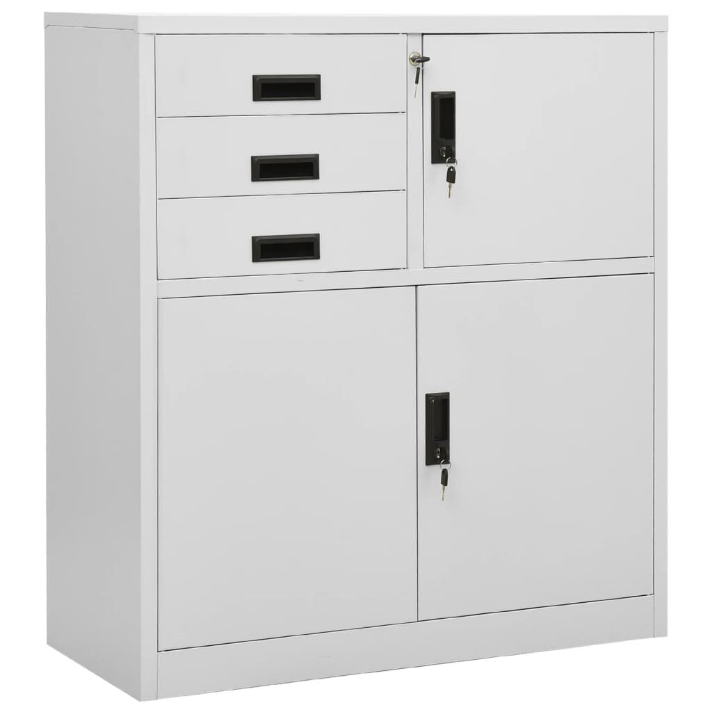 vidaXL Office Cabinet Light Grey 90x40x102 cm Steel