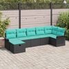 vidaXL Garden Sofa Set with Cushion with Storage 7 pcs Poly rattan
