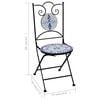 vidaXL 3 Piece Mosaic Bistro Set Ceramic Tile Blue and White