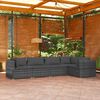 vidaXL 5 Piece Garden Lounge Set with Cushions Poly Rattan Grey
