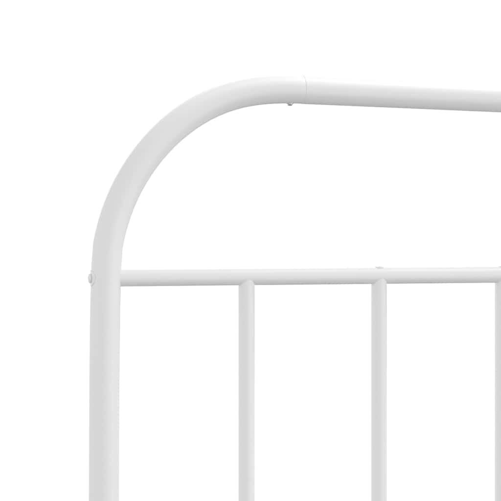 vidaXL Metal Bed Frame without Mattress with Footboard White 100x190cm