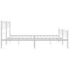 vidaXL Metal Bed Frame without Mattress with Footboard White 193x203cm