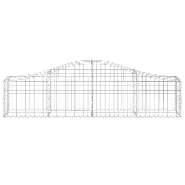vidaXL Arched Gabion Baskets 2 pcs 200x30x40/60 cm Galvanised Iron