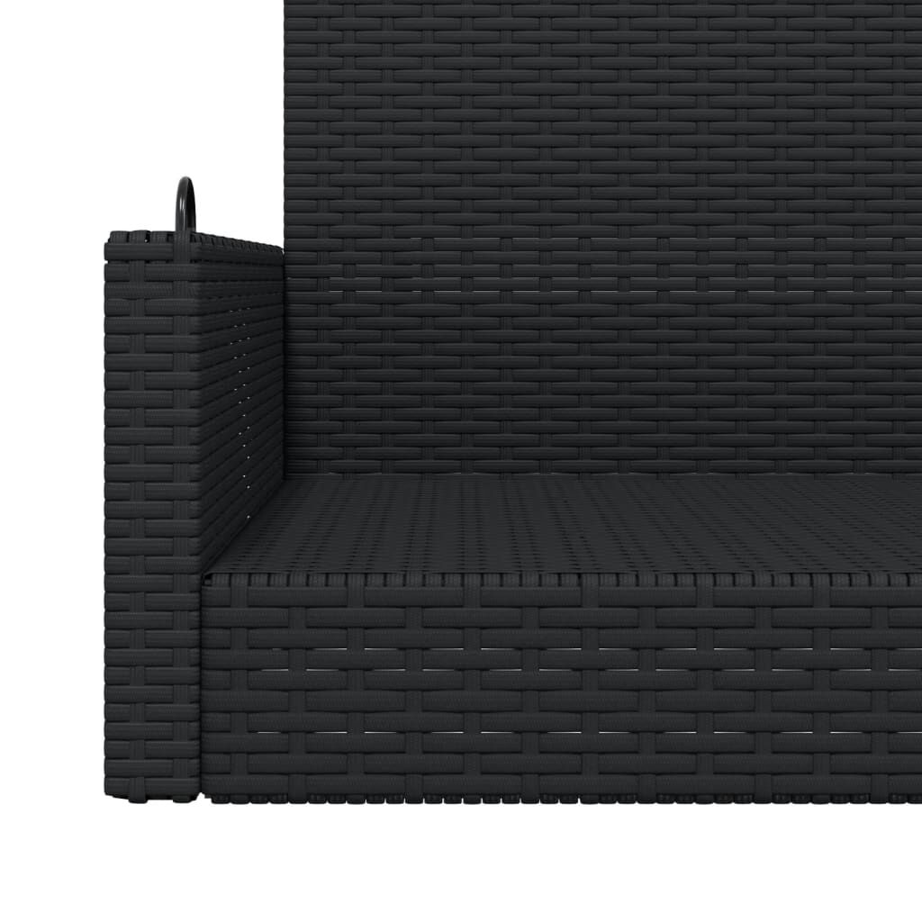 vidaXL Swing Bench Black 119x56x48 cm Poly Rattan