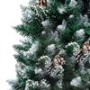 vidaXL Artificial Christmas Tree LEDs&Pine Cones&White Snow 210 cm