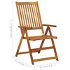 vidaXL Garden Reclining Chairs 3 pcs Solid Acacia Wood