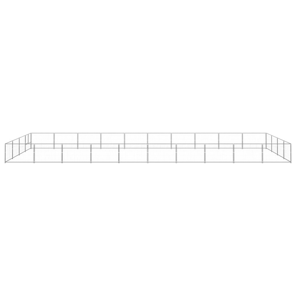 vidaXL Dog Kennel Silver 40 m² Steel