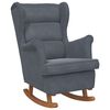 vidaXL Rocking Chair Wingback Dark Grey Velvet and Solid Wood