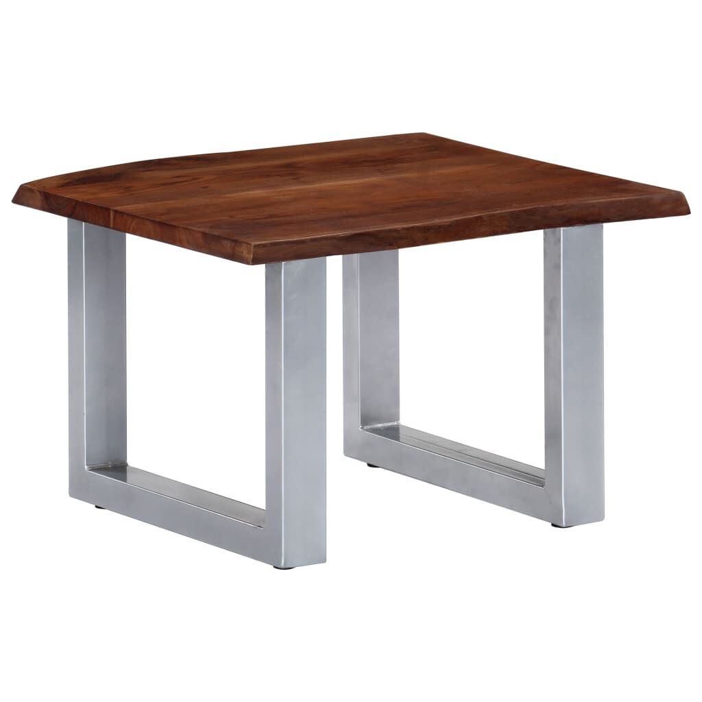 vidaXL Coffee Table with Live Edges 60x60x40 cm Solid Acacia Wood
