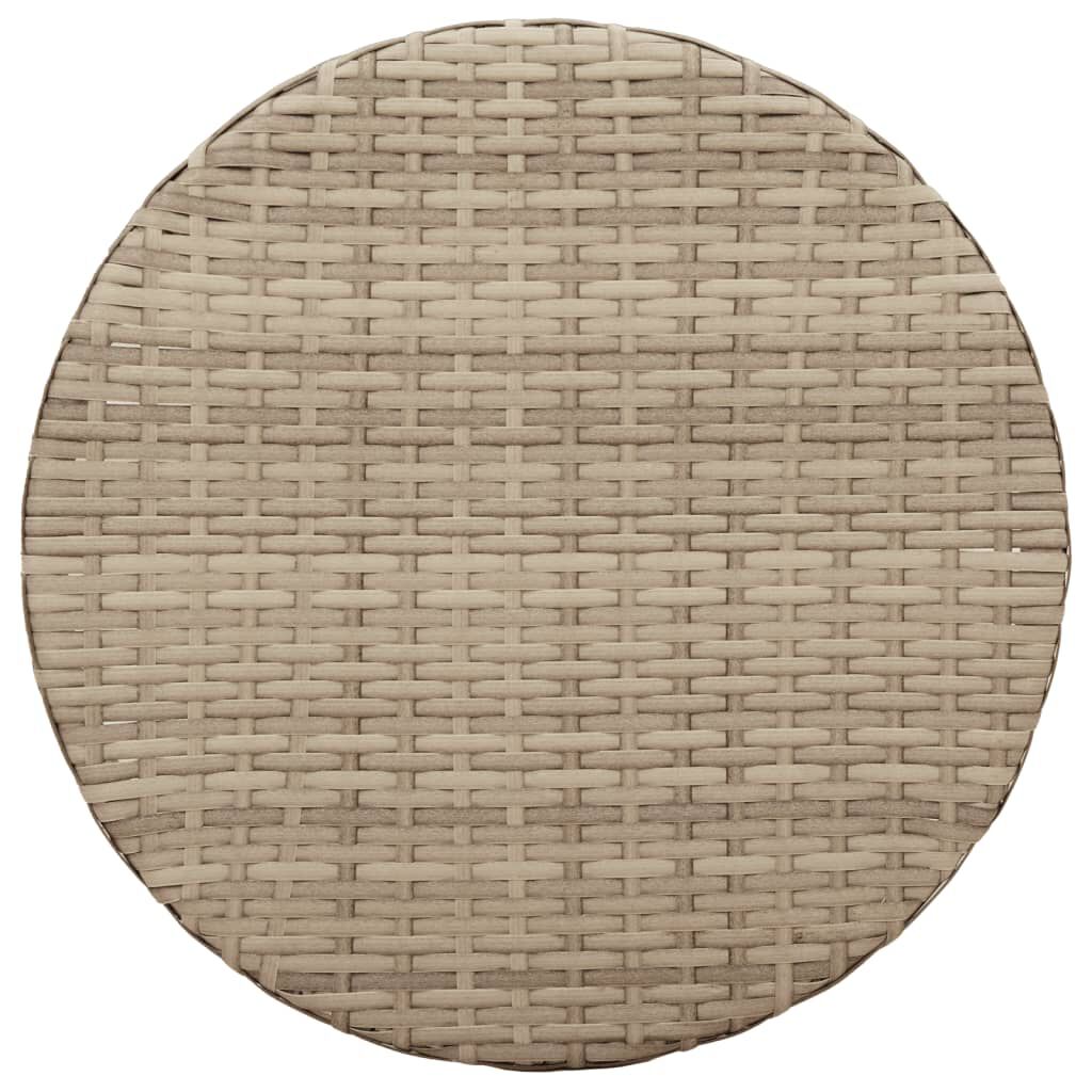 vidaXL 3 Piece Bistro Set with Cushions Beige Poly Rattan
