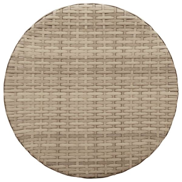 vidaXL 3 Piece Bistro Set with Cushions Beige Poly Rattan