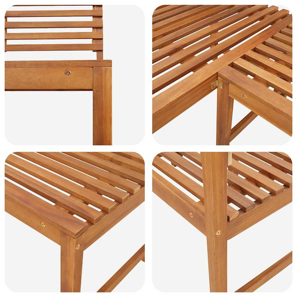 vidaXL Garden Corner Bench 140 cm Solid Acacia Wood