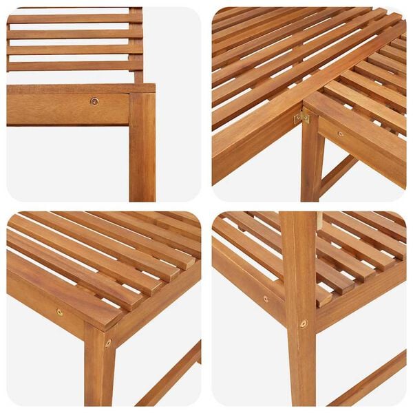 vidaXL Garden Corner Bench 140 cm Solid Acacia Wood