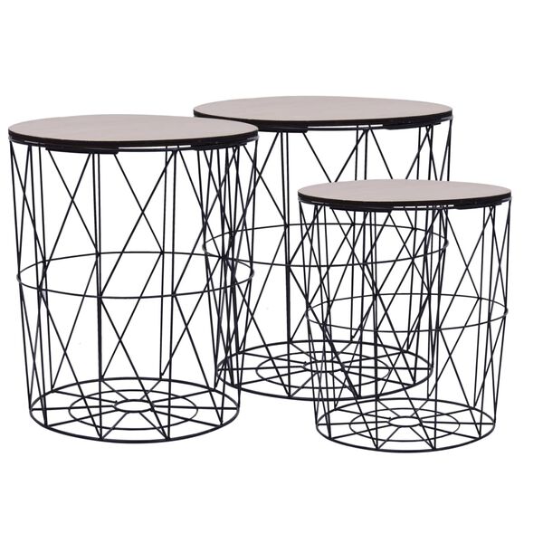 vidaXL Coffee Table 3 pcs Black
