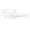 vidaXL Metal Bed Frame without Mattress with Footboard White 193x203cm