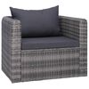vidaXL 6 Piece Garden Sofa Set with Cushions & Pillows Poly Rattan Grey