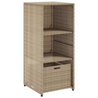 vidaXL Garden Storage Cabinet Beige 50x55x115 cm Poly Rattan