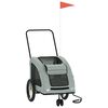 vidaXL Pet Bike Trailer Grey Oxford Fabric and Iron