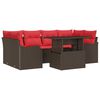 vidaXL Garden Sofa Set with Cushion 7 pcs Brown Poly rattan
