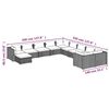 vidaXL 11 Piece Garden Lounge Set with Cushions Poly Rattan Brown