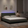 vidaXL Bed Frame with LED without Mattress "Hanko" Light Grey 183x213 cm Velvet