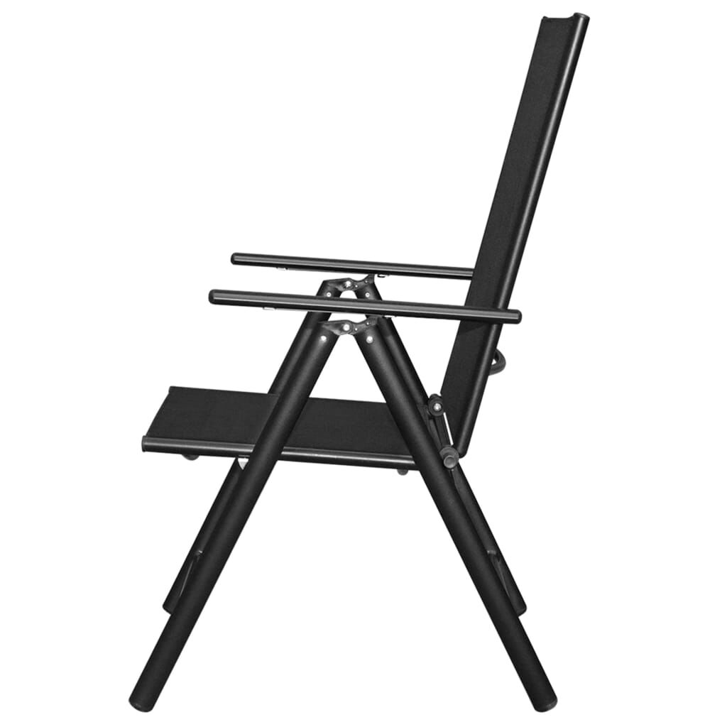 vidaXL 9 Piece Folding Outdoor Dining Set Aluminium Black