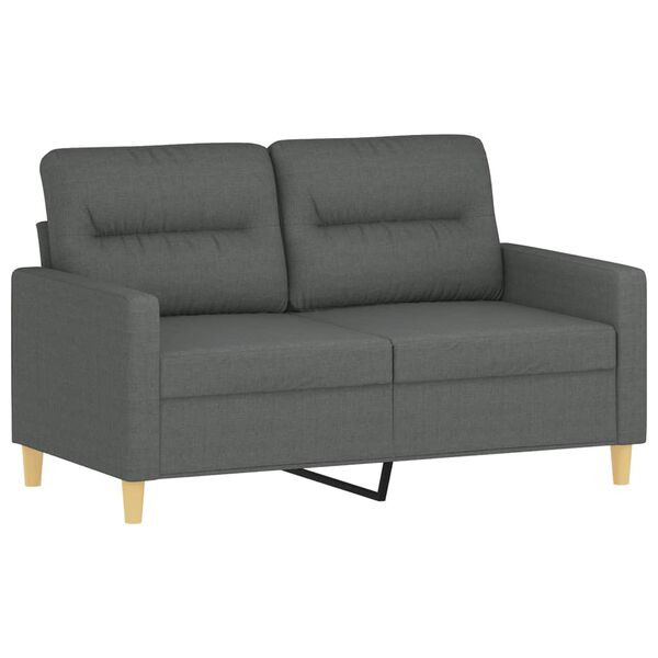 vidaXL 3 Piece Sofa Set with Cushions Dark Grey Fabric