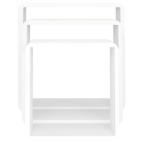 vidaXL Wall Cube Shelves 3 pcs White MDF