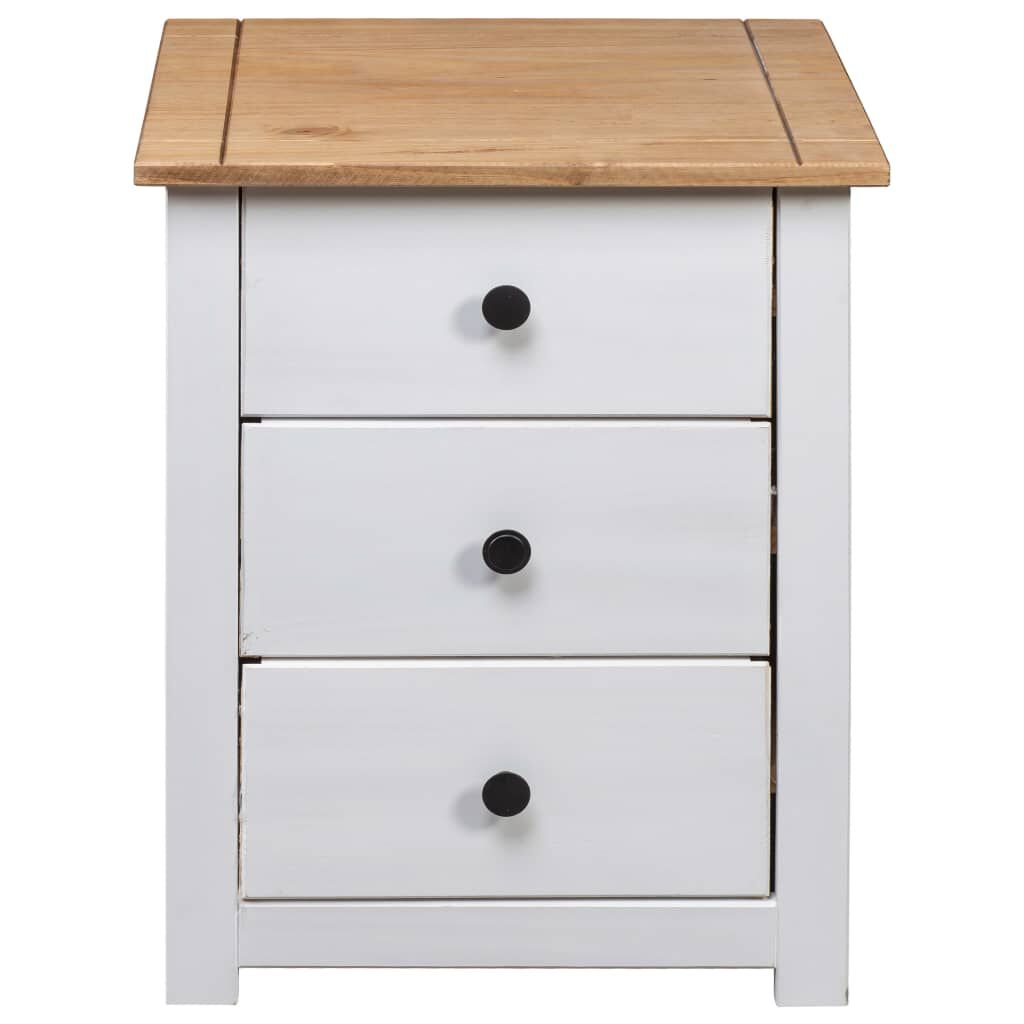 vidaXL Bedside Cabinet White 46x40x57 cm Pinewood Panama Range