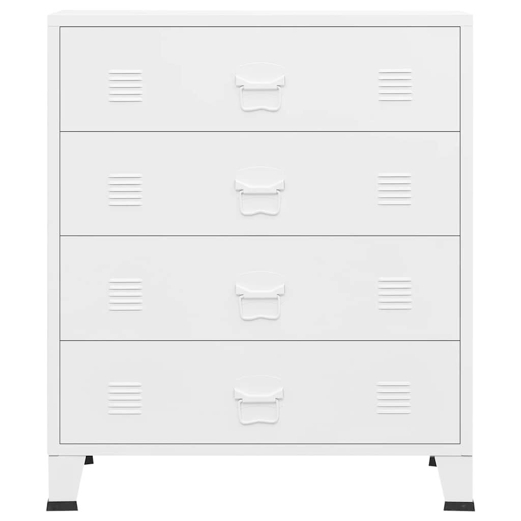 vidaXL Industrial Drawer Cabinet White 78x40x93 cm Metal