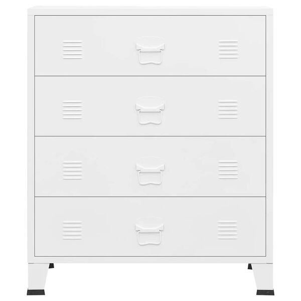 vidaXL Industrial Drawer Cabinet White 78x40x93 cm Metal