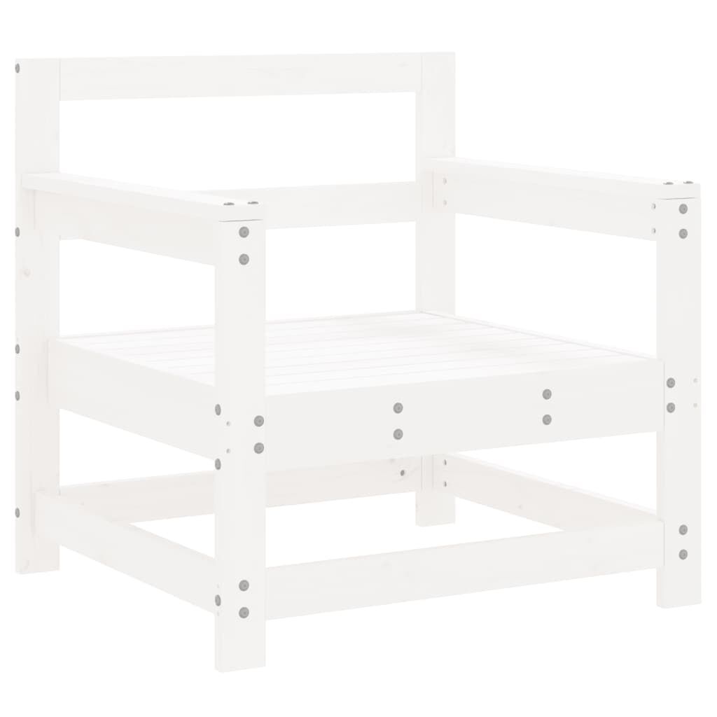 vidaXL 7 Piece Garden Lounge Set White Solid Wood Pine