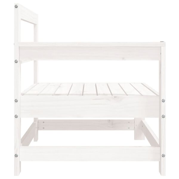 vidaXL Garden Corner Sofa White Solid Wood Pine